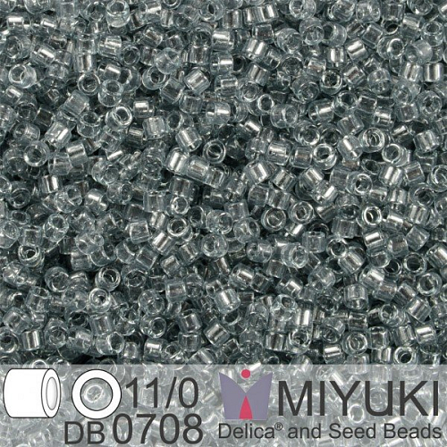 Korálky Miyuki Delica 11/0. Barva Tr Gray DB0708. Balení 5g