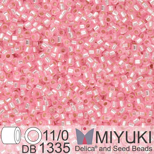 Korálky Miyuki Delica 11/0. Barva Dyed S/L Pink DB1335. Balení 5g.