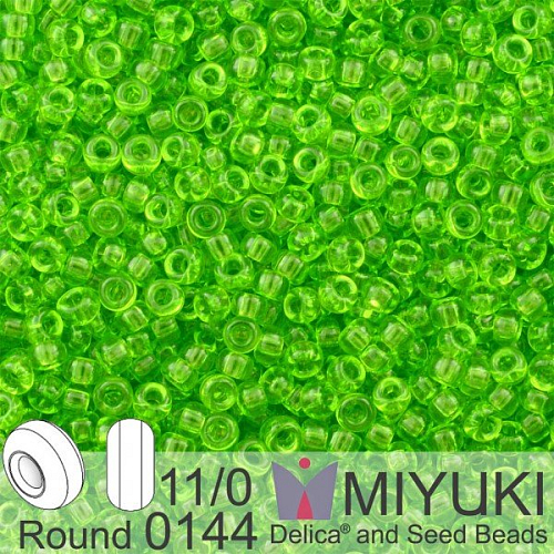 Korálky Miyuki Round 11/0. Barva 0144 Tr Lime . Balení 5g.