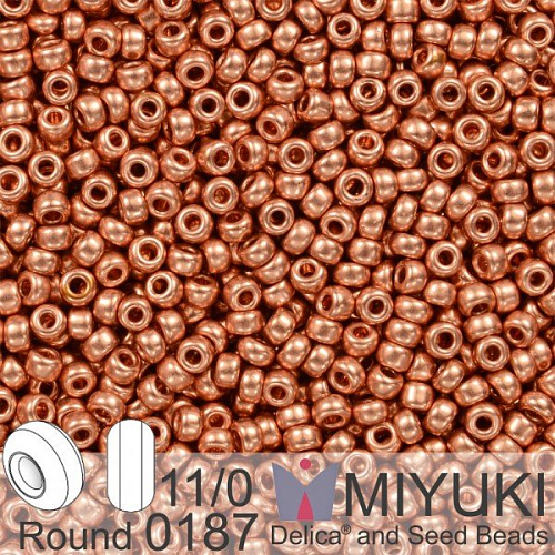 Korálky Miyuki Round 11/0. Barva 0187 Copper Plated . Balení 5g.