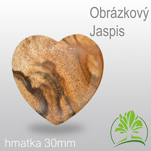 Minerály HMATKY tvar Srdce velikost 30mm Obrázkový Jaspis