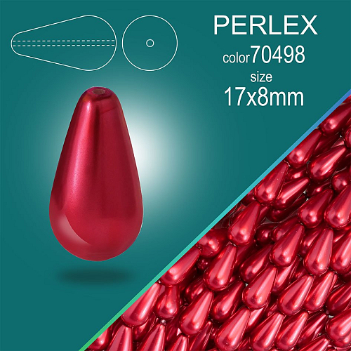 Voskované korálky PERLEX tvar Kapka velikost 17x8mm balení 10ks. Color 70498 Vínová