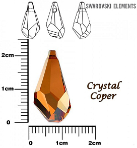 SWAROVSKI POLYGON DROP barva CRYSTAL COPPER velikost 21mm.