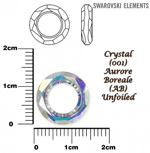 SWAROVSKI ELEMENTS Cosmic Ring 4139 barva CRYSTAL (001) AURORE BOREALE (AB) velikost 14mm.