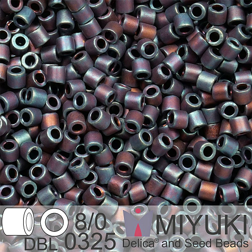 Korálky Miyuki Delica 8/0. Barva Matte Metallic Blue Iris DBL0325. Balení 5g.