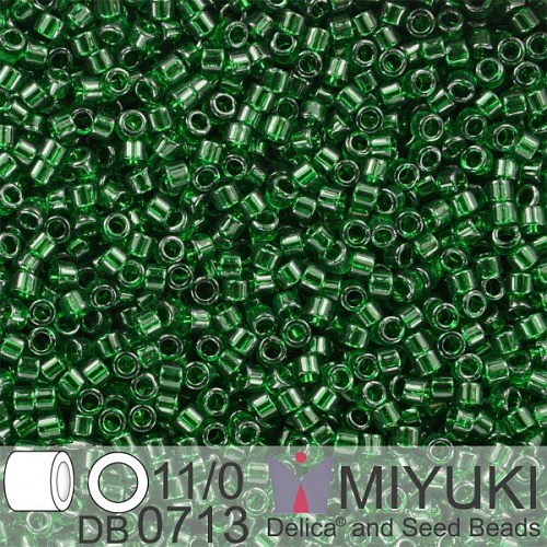 Korálky Miyuki Delica 11/0. Barva Tr Dk Emerald DB0713. Balení 5g.
