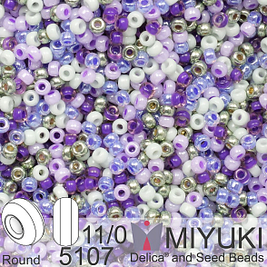 Korálky Miyuki Round 11/0. Barva Bridal Mix 5107. Balení 5g.