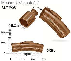 Mechanické zapínání CHIRURGICKÁ OCEL ozn.-STAS-Q710-28.Materiál OCEL (staroměď). Velikost pr.8x30mm