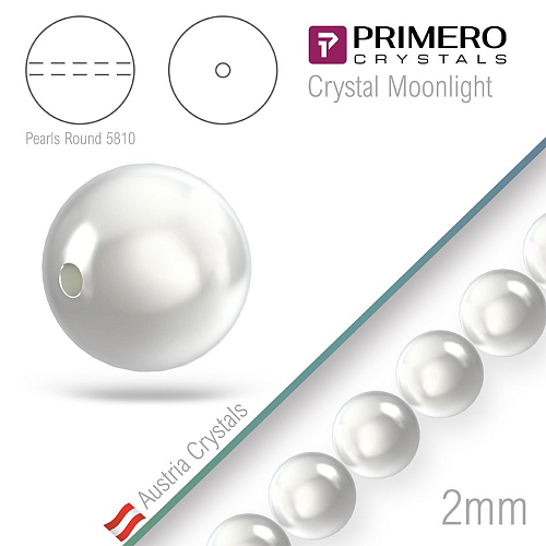 Korálky PRIMERO Crystals 5810. Barva Crystal Moonlight. Velikost 2mm balení-50Ks.