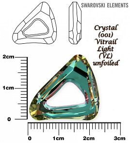 SWAROVSKI ELEMENTS Organic Cosmic Triangle 4736 barva CRYSTAL (001) VITRAIL LIGHT (VL) velikost 20mm.