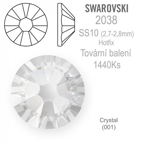 Swarovski XILION Rose HOTFIX 2038 velikost SS10 barva Crystal tovární balení