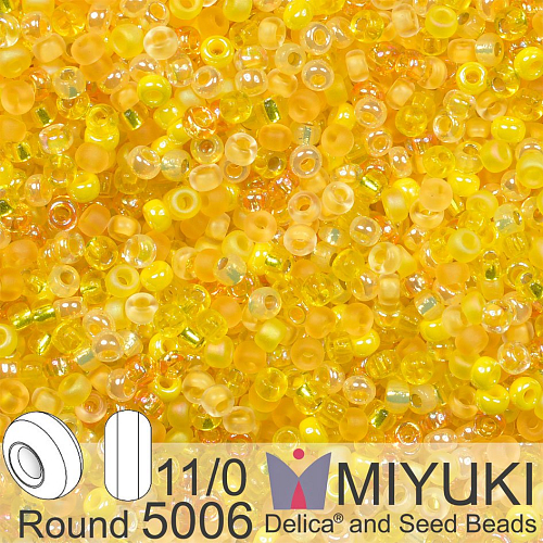 Korálky Miyuki Round 11/0. Barva My Sunshine Mix 5006. Balení 5g.