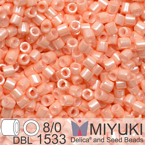 Korálky Miyuki Delica 8/0. Barva Opaque Light Salmon Ceylon  DBL1533. Balení 5g.