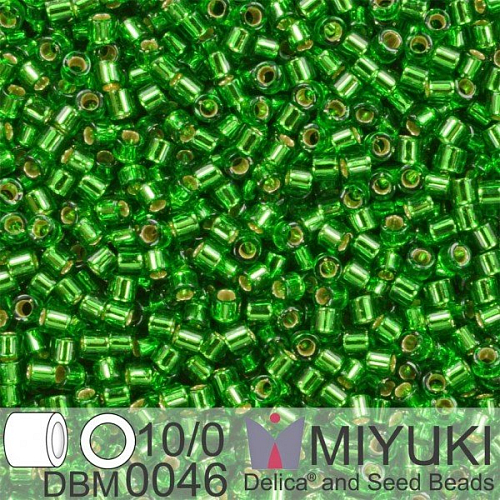 Korálky Miyuki Delica 10/0. Barva S/L Green  DBM0046. Balení 5g.