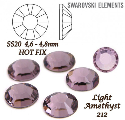 SWAROVSKI xiius rose HOT-FIX velikost SS20 barva LIGHT AMETHYST 