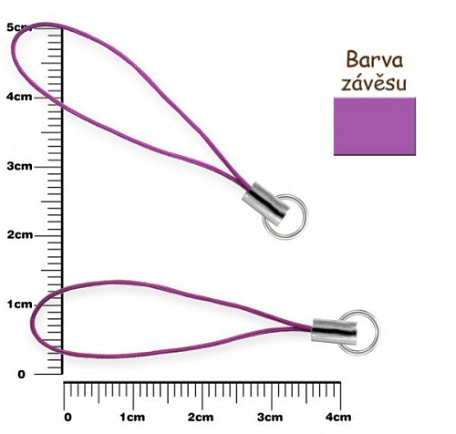 Závěs na mobil ve světle fialové barvě s kroužkem pro zavěšení