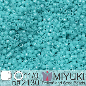 Korálky Miyuki Delica 11/0. Barva Duracoat Dyed Opaque Underwater Blue  DB2130. Balení 5g.