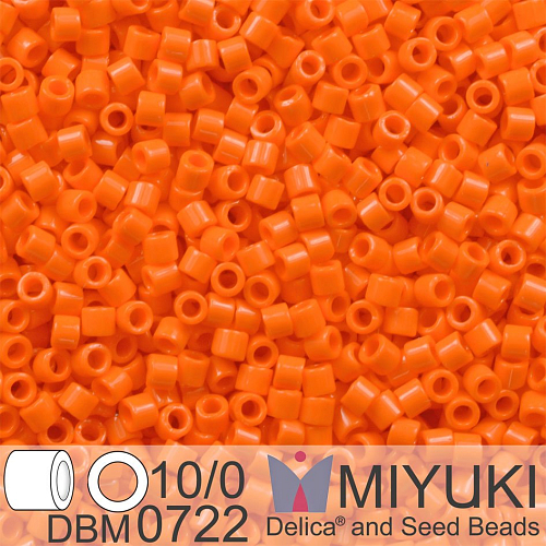 Korálky Miyuki Delica 10/0. Barva Op Orange DBM0722. Balení 5g.