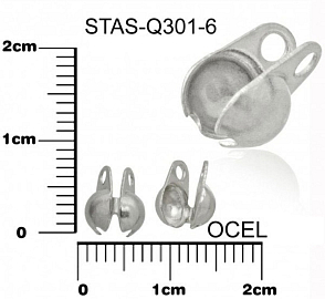 Kalota CHIRURGICKÁ OCEL ozn.-STAS-Q301-60. velikost 8x6mm.
