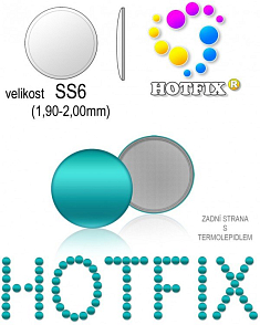 Kovové NAILHEAD HOTFIX nažehlovací polotovary. Velikost SS6 (1,90-2,00mm) Tl.0,6mm. Barva 039 TYRKYSOVÁ  (lesklá ocelová). Balení 90Ks.