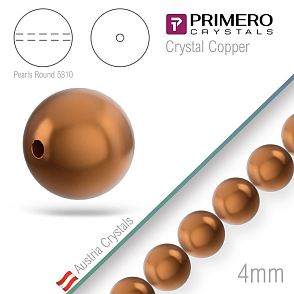 Korálky PRIMERO Crystals 5810. Barva Crystal Copper. Velikost 4mm balení-50Ks.