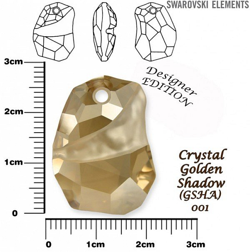 SWAROVSKI Divine Rock Pendant 6191 barva GOLDEN SHADOW velikost 27mm.