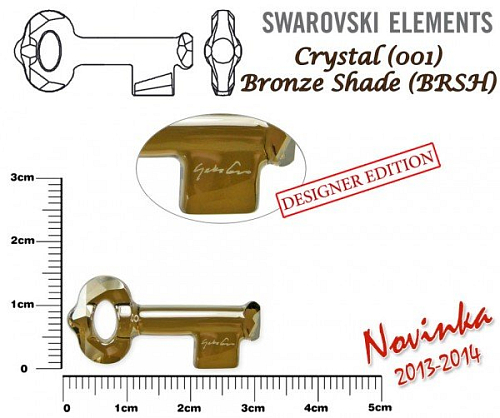 SWAROVSKI KEY to the Forest 6918 ( podpis YOKO ONO) barva Crystal BRONZE SHADE velikost 30mm.