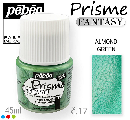 Barva na Šperky PRISME Fantasy Pébéo . barva č.17 ALMOND GREEN . Balení 45ml. 