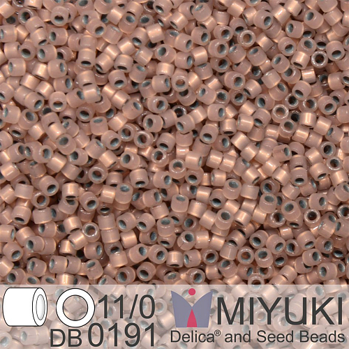 Korálky Miyuki Delica 11/0. Barva Copper Lined Opal  DB0191. Balení 5g.