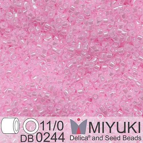 Korálky Miyuki Delica 11/0. Barva Pink Ceylon DB0244. Balení 5g.