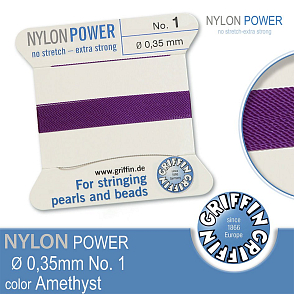NYLON Power velmi pevná nit GRIFFIN síla nitě 0,35mm barva Amethyst