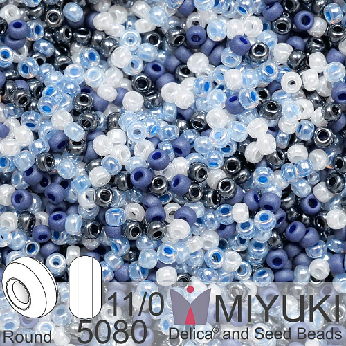 Korálky Miyuki Round 11/0. Barva Blue Wonder Mix 5080. Balení 5g.