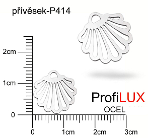 Přívěsek Chirurgická Ocel ozn-P414 MUŠLE velikost 14x14mm tl.1.0mm. Řada přívěsků ProfiLUX.