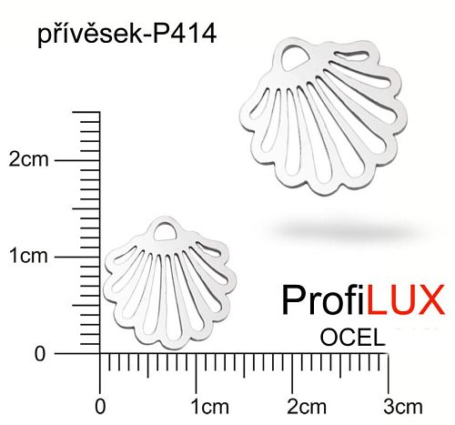 Přívěsek Chirurgická Ocel ozn-P414 MUŠLE velikost 14x14mm tl.1.0mm. Řada přívěsků ProfiLUX. 