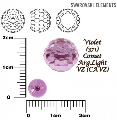 SWAROVSKI ELEMENTS 4869 Disco Ball (kulička) barva VIOLET COMET ARG. LIGHT VZ (CAVZ) velikost 6mm.