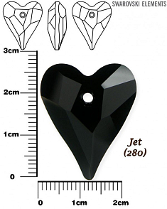 SWAROVSKI Wild Heart Pendant barva JET velikost 27mm. 