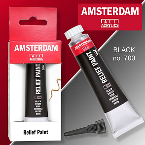 Reliéfní barvy Amsterdam Relief Paint 20 ml color BLACK no. 700