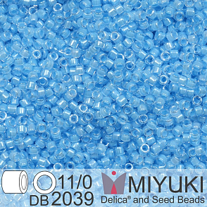 Korálky Miyuki Delica 11/0. Barva Luminous Ocean Blue DB2039. Balení 5g
