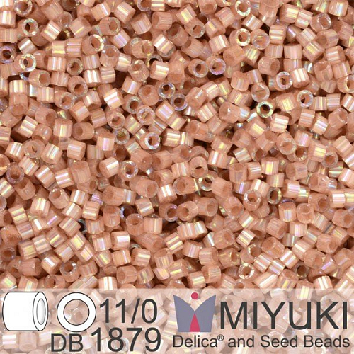 Korálky Miyuki Delica 11/0. Barva Silk Inside Dyed Beige AB  DB1879. Balení 5g.