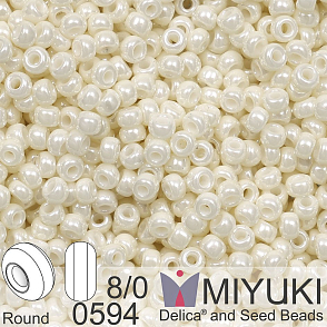 Korálky Miyuki Round 8/0. Barva 0594 Cream Ceylon . Balení 5g
