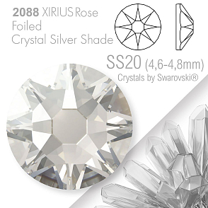 SWAROVSKI  XIRIUS Rose 2088 Foiled. Barva Crystal Silver Shade velikost SS20 (4,6-4,8mm). Balení 15Ks.
