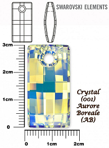 SWAROVSKI 6696 URBAN Pendant barva CRYSTAL AURORE BOREALE velikost 30mm.