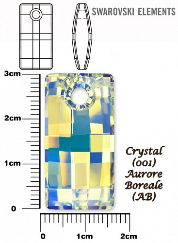 SWAROVSKI 6696 URBAN Pendant barva CRYSTAL AURORE BOREALE velikost 30mm.