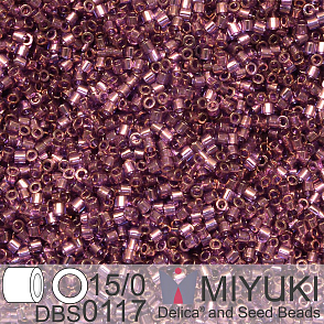 Korálky Miyuki Delica 15/0. Barva DBS 0117 Violet Gold Luster. Balení 2g.