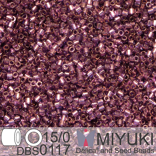 Korálky Miyuki Delica 15/0. Barva DBS 0117 Violet Gold Luster. Balení 2g.