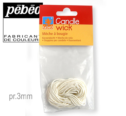 BAVLNĚNÝ svíčkový knot vhodný pro svíčky průměr cca.3mm metráž 0,5m.