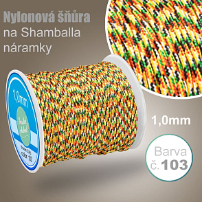 Nylonová šňůra na Shamballa náramky průměr nitě 1,0mm. Barva č.103 Afrika