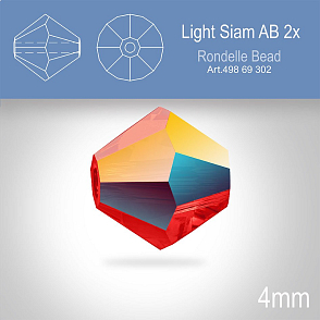PRECIOSA Bicone MC BEAD (sluníčko) velikost 4mm. Barva LIGHT SIAM Aurore Boreale 2x. Balení 30ks .