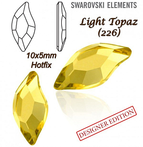 SWAROVSKI HOT-FIX 2797 tvar DIAMOND LEAF FB velikost 10x5mm barva LIGHT TOPAZ 