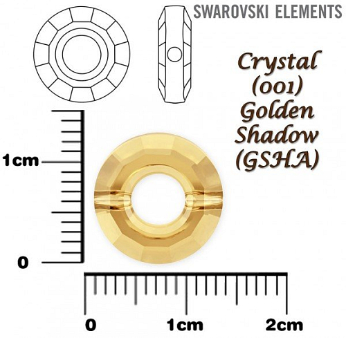 SWAROVSKI ELEMENTS RING BEAD 5139 barva CRYSTAL(001) GOLDEN SHADOW (GSHA) velikost 12,5mm.